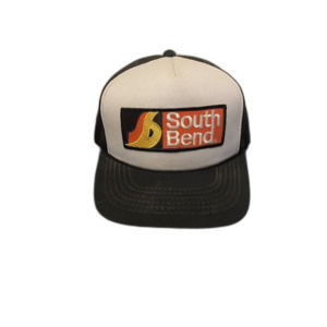 Vintage South Bend Mesh Trucker Hat Snapback Black White